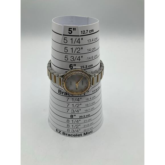 Seiko Solar Women White Mother of Pearl Dial 10ATM, 8mm Watch, Sz 6” - Picture 6 of 9